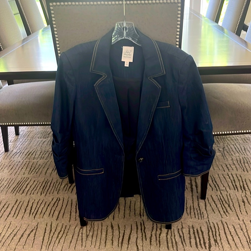 Cinq a sept dark denim khloe blazer